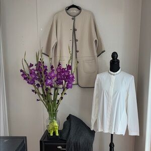 Robert Talbott Beige Cape with Gray Trim